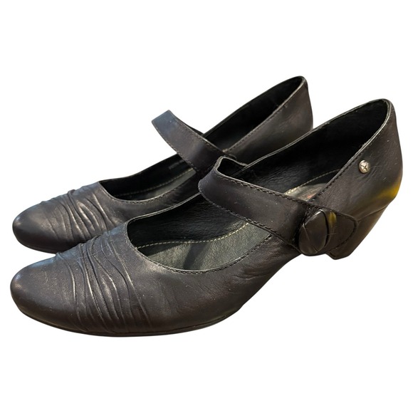 Pikolinos Mary Jane Pump Womens Size 39 US 8 Black Leather Wedge Heel Dress Shoe - Picture 13 of 13